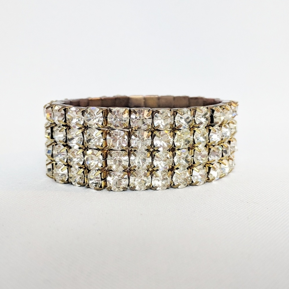 Vintage Rhinestone (4 Rows) Stretch Bracelet